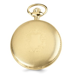 Charles Hubert Photo Gold Tone Shield Pocket Watch