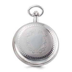 Charles Hubert Chrome Tone Two Photo Pocket Watch