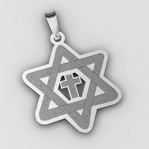  Star of David  w  Cross Cut Out Pendant