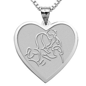 Mother with Three Daughters   Heart Pendant