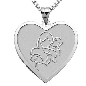 Mother with Two Sons   Heart Pendant