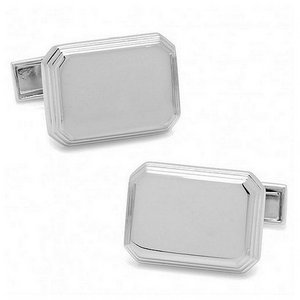 Engravable Rectangle Stainless Steel Cufflinks