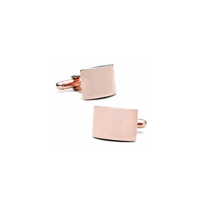 Engravable Rose Gold Tone Curved Cufflinks