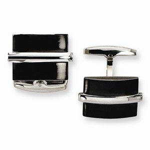 Stainless Steel Black Plated Cufflinks