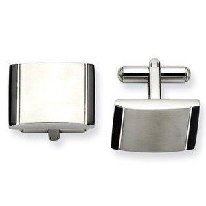 Engravable Rectangle Stainless Steel Cufflinks