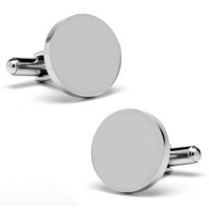 Engravable Titanium Round Cufflinks