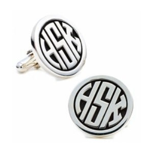 Personalized Sterling Silver Monogram Cufflinks