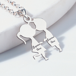 Engravable Couple Kissing Pendant or Charm