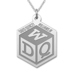 Personalized Childrens Block Monogram Pendant or Charm