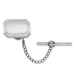 Engravable Rectangle Bezel Tie Tack