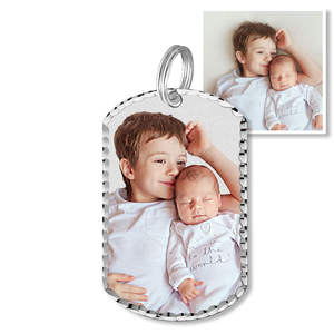 Petite Dog Tag Photo Charm for Bracelet