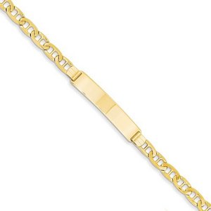 Custom Engraved 14k Gold Men s Anchor Link ID Bracelet