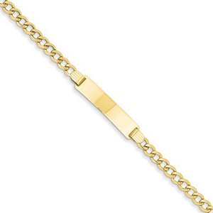 Custom Engraved 14k Gold Men s Curb Link ID Bracelet