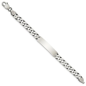 Custom Engraved Sterling Silver Men s Antiqued Curb Link ID Bracelet