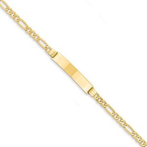 Custom Engraved 14k Gold Men s Figaro Link ID Bracelet