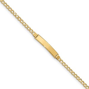 Custom Engraved 14k Gold Women s Curb Link ID Bracelet