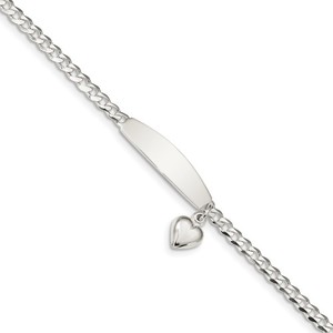 Custom Engraved Sterling Silver Women s Curb Link ID Bracelet