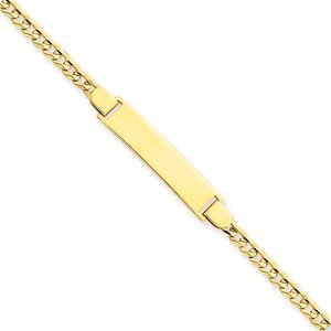 Custom Engraved 14k Gold Children s Curb Link ID Bracelet