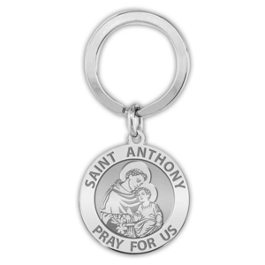 Saint Anthony Religious Engravable Keychain