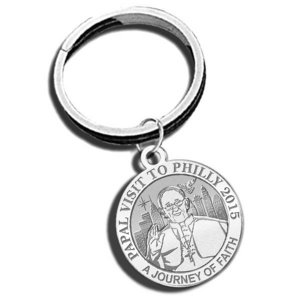 Pope Francis   Papal Visit Philadelphia 2015 Religious Engravable Embossed Keychain